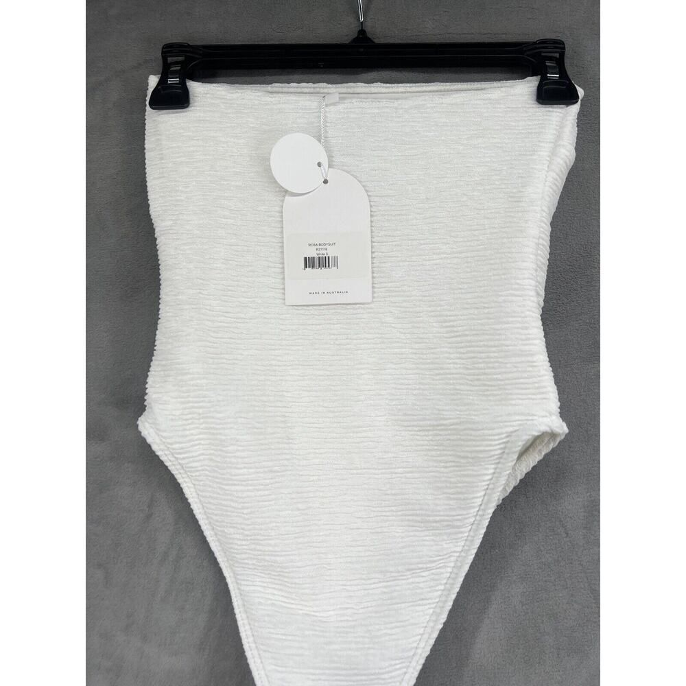 Rumer Rosa Bodysuit Size Small White Ribbed Strapless - Picture 6 of 9